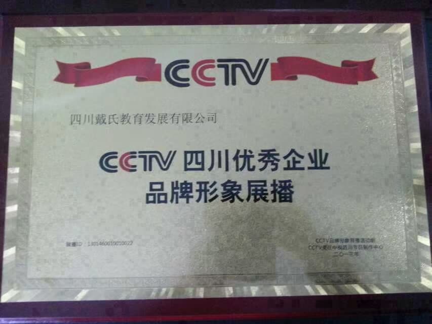 CCTV 四川优秀企业品牌形象展播牌匾